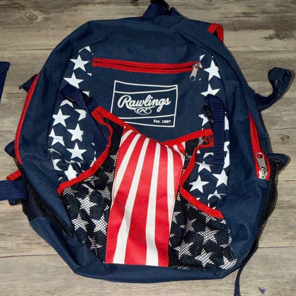 Rawlings Navy, Red & White Patriotic Backpack - Picture 3 of 3